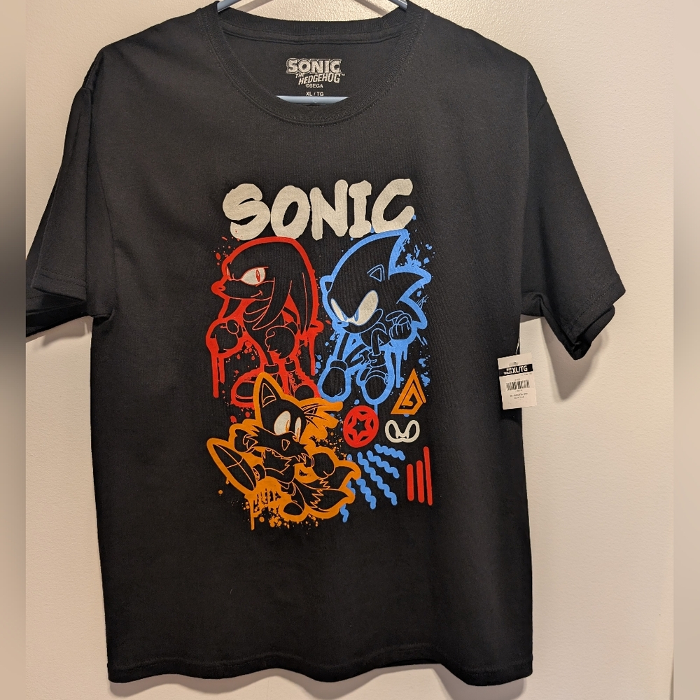 Sonic the Hedgehog Black Kids Short Sleeve Tee